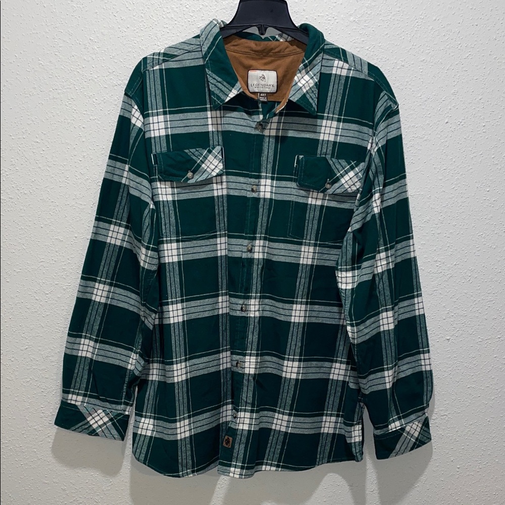 Legendary Whitetails Brown and Green Plaid Shirt